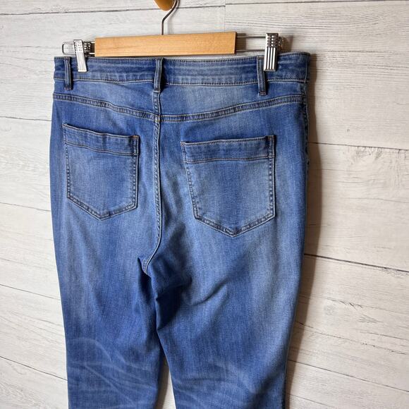 J Jill Jeans Womens Size 10 High Rise Straight Leg Patch Pockets Cuffed Comfort - Picture 13 of 16